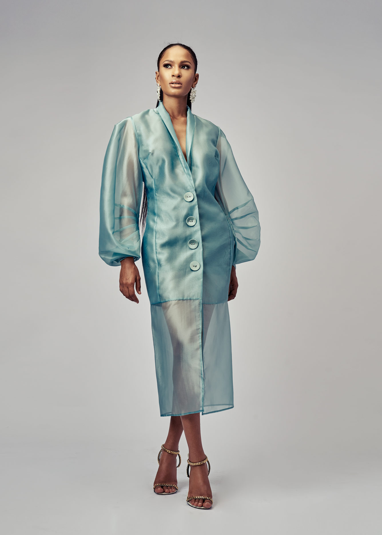 Satin Organza Midi Dress – StyleTemple NG