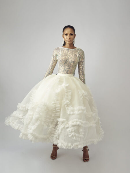 Mid-Length Frilled Skirt Set